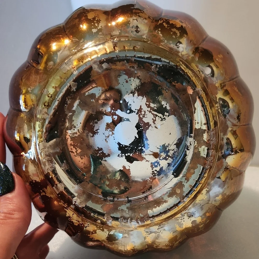 Glass iridescent orange‎ pumpkin shaped fall vase with rustic rope detail handle
